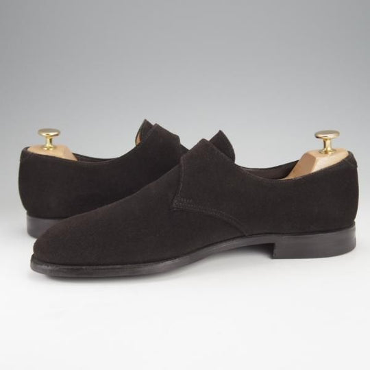 極上★クロケット&ジョーンズ 7.5E【同系モデル定価￥83,600-★MALVERN 3/モンクストラップ】スエード/黒/Crockett&Jones★i943