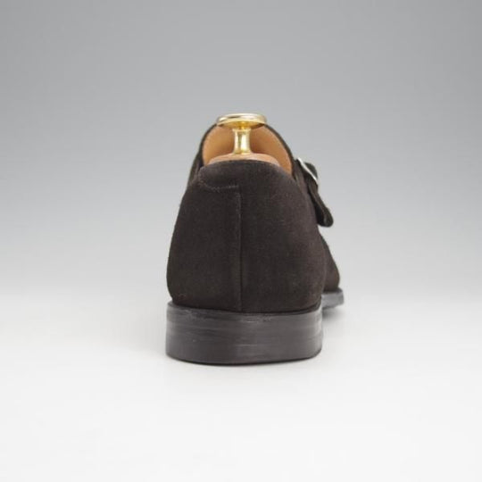 極上★クロケット&ジョーンズ 7.5E【同系モデル定価￥83,600-★MALVERN 3/モンクストラップ】スエード/黒/Crockett&Jones★i943