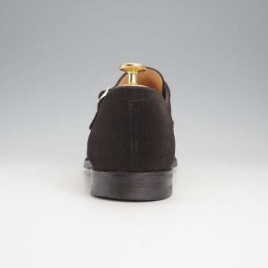 極上★クロケット&ジョーンズ 7.5E【同系モデル定価￥83,600-★MALVERN 3/モンクストラップ】スエード/黒/Crockett&Jones★i943