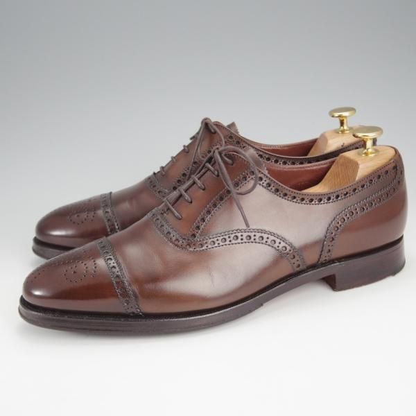極上★クロケット&ジョーンズ 7.5E【定価￥86,900-★COVENTRY/セミブローグ】341ラスト/カーフ/濃茶/メンズ/Crockett&Jones★i944