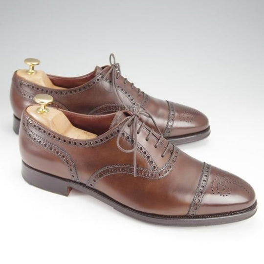 極上★クロケット&ジョーンズ 7.5E【定価￥86,900-★COVENTRY/セミブローグ】341ラスト/カーフ/濃茶/メンズ/Crockett&Jones★i944