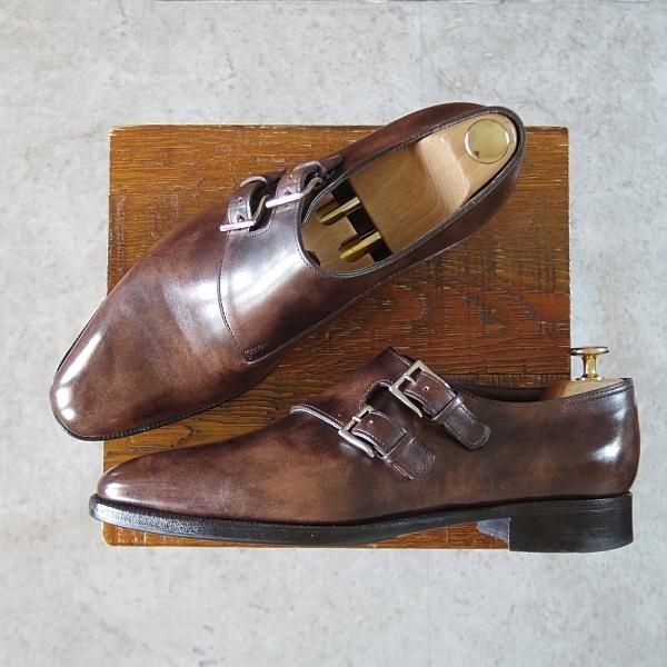 極上★ジョンロブ 7.5E【定価￥289,300-★プレステージライン/CHAPEL】8000ラスト/ミュージアムカーフ/ダブルモンク/JOHN LOBB★i946