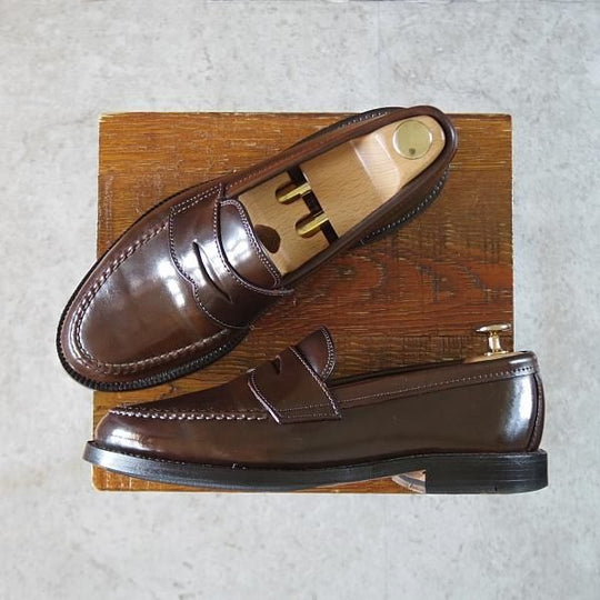 美品★オールデン 6.5D【貴重★シガー色/コードバン/BEAMS別注】99152/ヴァンラスト/コインローファー/茶/バンラスト/メンズ/Alden★i947