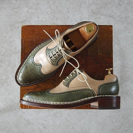 未使用★(伊)DAMIANO CHIAPPINI(レディース) SIZE 36.5【高額★ノルベジェーゼ製法/フルブローグ】コンビ★i949