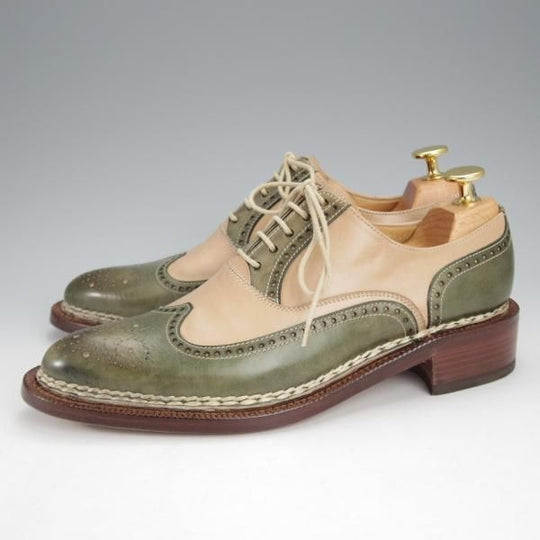 未使用★(伊)DAMIANO CHIAPPINI(レディース) SIZE 36.5【高額★ノルベジェーゼ製法/フルブローグ】コンビ★i949