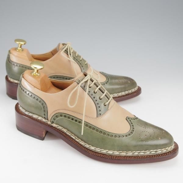 未使用★(伊)DAMIANO CHIAPPINI(レディース) SIZE 36.5【高額★ノルベジェーゼ製法/フルブローグ】コンビ★i949
