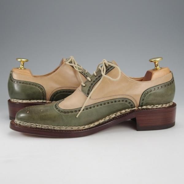 未使用★(伊)DAMIANO CHIAPPINI(レディース) SIZE 36.5【高額★ノルベジェーゼ製法/フルブローグ】コンビ★i949