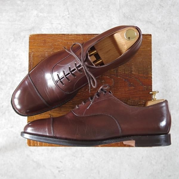 極美品★チャーチ 85G/UK8.5【貴重★100ラスト/コンサル同仕様/BALMORAL】ストレートチップ/カーフ/濃茶/メンズ/Church's★i951