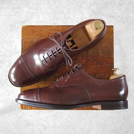 極美品★チャーチ 85G/UK8.5【貴重★100ラスト/コンサル同仕様/BALMORAL】ストレートチップ/カーフ/濃茶/メンズ/Church's★i951