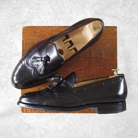 ★ロイドフットウェア 7.5E【ダイナイトソール仕様★(英)BARKER製/バーカー】Vシリーズ/ タッセルローファー/黒/Lloyd Footwear★i956