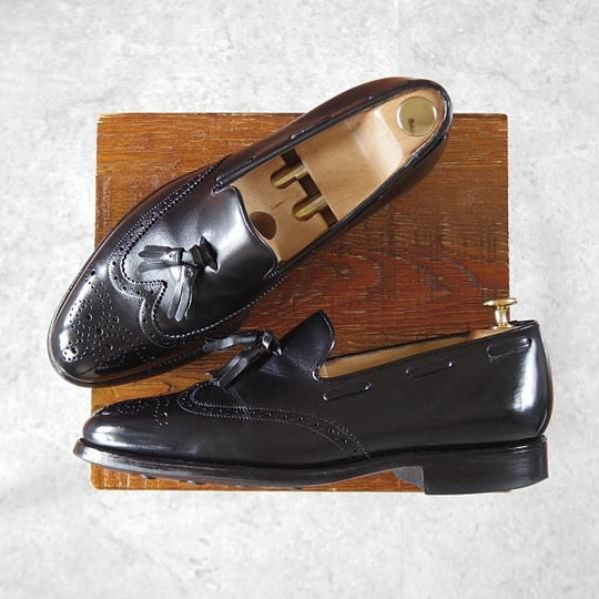 ★ロイドフットウェア 7.5E【ダイナイトソール仕様★(英)BARKER製/バーカー】Vシリーズ/ タッセルローファー/黒/Lloyd Footwear★i956