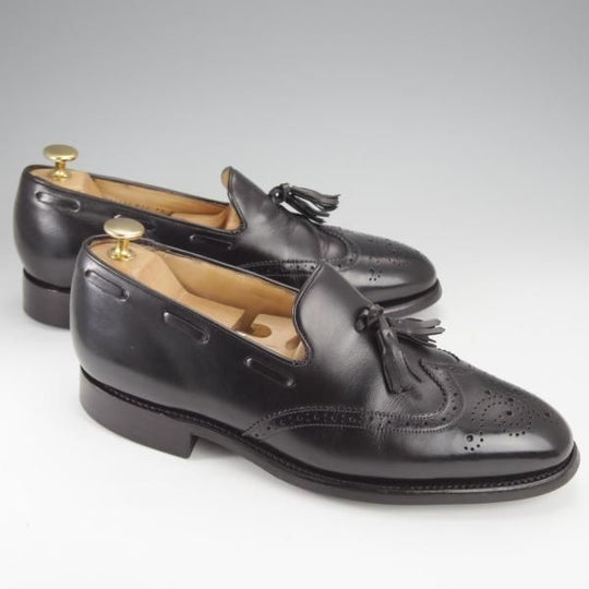 ★ロイドフットウェア 7.5E【ダイナイトソール仕様★(英)BARKER製/バーカー】Vシリーズ/ タッセルローファー/黒/Lloyd Footwear★i956