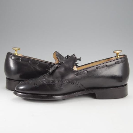 ★ロイドフットウェア 7.5E【ダイナイトソール仕様★(英)BARKER製/バーカー】Vシリーズ/ タッセルローファー/黒/Lloyd Footwear★i956