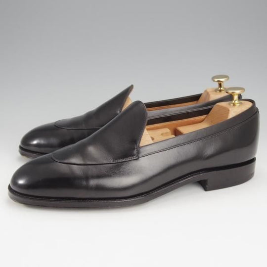 ★CALMANTHOLOGY/カルマンソロジー UK8【定価￥106,700-★ローファー/A4328】スリッポン/カーフ/黒/メンズ★i959