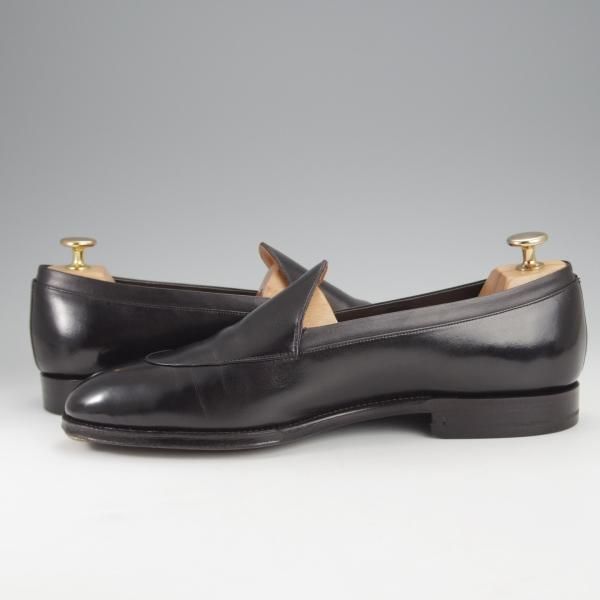 ★CALMANTHOLOGY/カルマンソロジー UK8【定価￥106,700-★ローファー/A4328】スリッポン/カーフ/黒/メンズ★i959