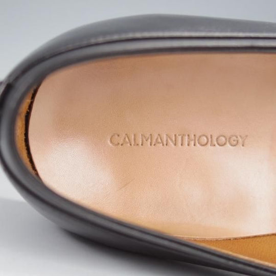 ★CALMANTHOLOGY/カルマンソロジー UK8【定価￥106,700-★ローファー/A4328】スリッポン/カーフ/黒/メンズ★i959