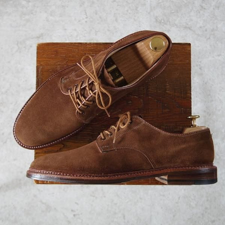 極上★オールデン 8.5D【貴重★(米)Carroll＆Co別注/バリーラスト/29336F】プレーントゥ/スエード/茶/アンライニング/Alden★i960