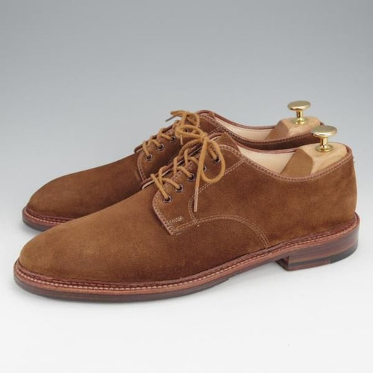 極上★オールデン 8.5D【貴重★(米)Carroll＆Co別注/バリーラスト/29336F】プレーントゥ/スエード/茶/アンライニング/Alden★i960