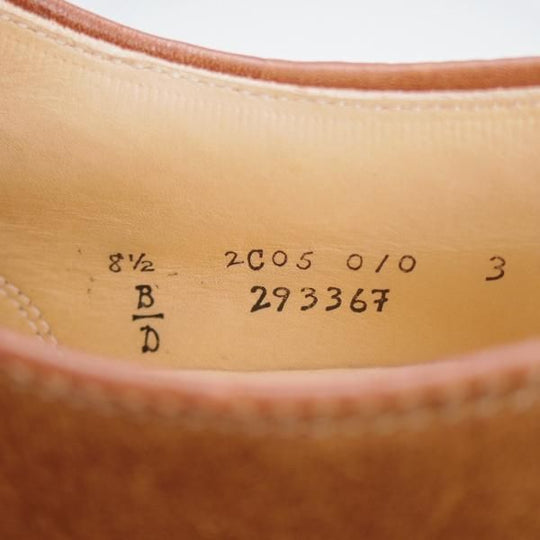 極上★オールデン 8.5D【貴重★(米)Carroll＆Co別注/バリーラスト/29336F】プレーントゥ/スエード/茶/アンライニング/Alden★i960