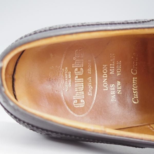 極上★チャーチ 70F/UK7【現行定価￥176,000-★100ラスト/CHETWYND/チェットウインド】フルブローグ/カーフ/黒/メンズ/Church's★i978