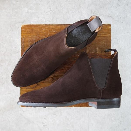 ほぼ試着程度★クロケット&ジョーンズ 6.5E【定価￥81,400-★ダイナイトソール/CHELSEA 8】サイドゴアブーツ/濃茶/Crockett&Jones★i979