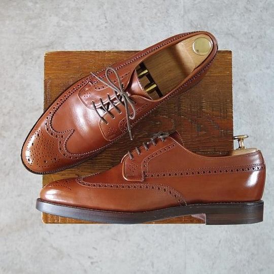 極上★クロケット&ジョーンズ 9D【貴重★トレーディングポスト別注/HEREFORD】フルブローグ/カーフ/茶/メンズ/Crockett&Jones★i980