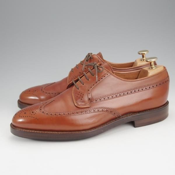 極上★クロケット&ジョーンズ 9D【貴重★トレーディングポスト別注/HEREFORD】フルブローグ/カーフ/茶/メンズ/Crockett&Jones★i980