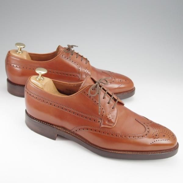 極上★クロケット&ジョーンズ 9D【貴重★トレーディングポスト別注/HEREFORD】フルブローグ/カーフ/茶/メンズ/Crockett&Jones★i980