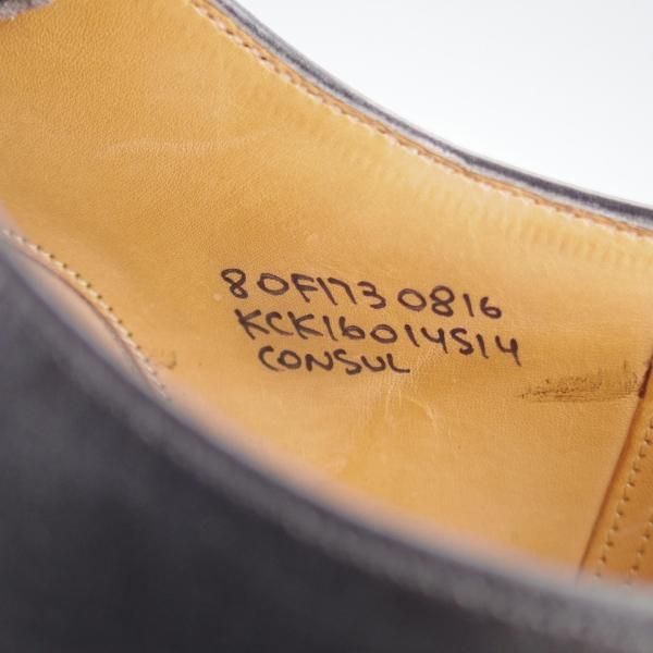 極上★チャーチ 80F/UK8【現行定価￥176,000-★コンサル/CONSUL】173ラスト/ストレートチップ/カーフ/黒/メンズ/Church's★i981