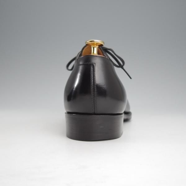 美品★三陽山長 SIZE 8【定価￥80,300-★弦六郎/R2010ラスト】パンチドキャップトゥ/カーフ/黒/メンズ/SanyoYamacho★i985