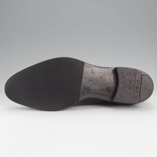 美品★三陽山長 SIZE 8【定価￥80,300-★弦六郎/R2010ラスト】パンチドキャップトゥ/カーフ/黒/メンズ/SanyoYamacho★i985