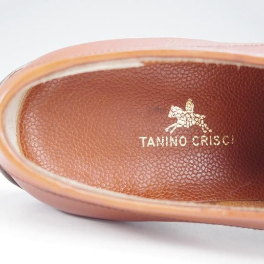 未使用★(伊)タニノクリスチー SIZE 8【デッドストック品★モカシン/Uチップ/122912】グレインレザー/茶/メンズ/TANINO CRISCI★i986