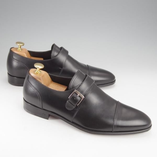 未使用★(伊)タニノクリスチー SIZE 7.5【デッドストック品★最後期のモンクストラップ/136656】カーフ/黒/メンズ/TANINO CRISCI★i987