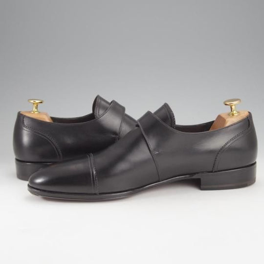 未使用★(伊)タニノクリスチー SIZE 7.5【デッドストック品★最後期のモンクストラップ/136656】カーフ/黒/メンズ/TANINO CRISCI★i987