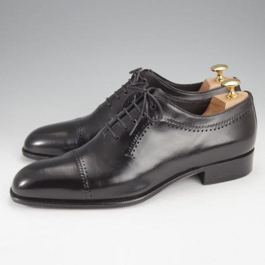 極上★(伊)タニノクリスチー SIZE 6.5【定価￥241,500-★最後期のオックスフォードシューズ/シャドウステッチ】黒/TANINO CRISCI★i988