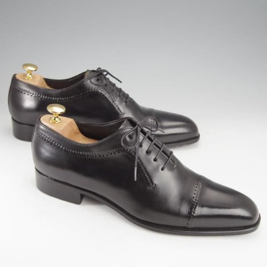 極上★(伊)タニノクリスチー SIZE 6.5【定価￥241,500-★最後期のオックスフォードシューズ/シャドウステッチ】黒/TANINO CRISCI★i988