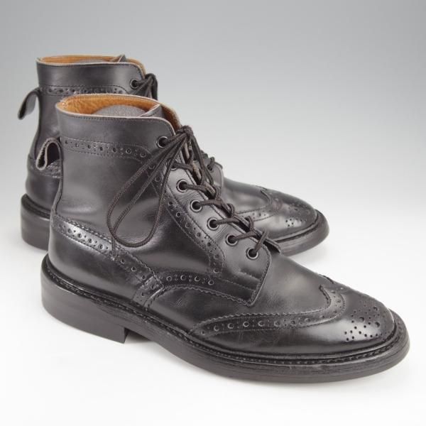 極上★トリッカーズ SIZE 7【ダイナイトソール仕様★カントリーブーツ/SHIPS別注】m7484/カーフ/黒/シップス/メンズ/Tricker's★i989