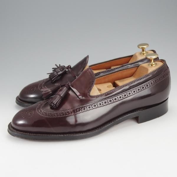 極美品★オールデン 8.5D【現行定価17万円程度★コードバン仕様/ユナイテッドアローズ別注】3905/タッセルローファー/赤茶/Alden★i990