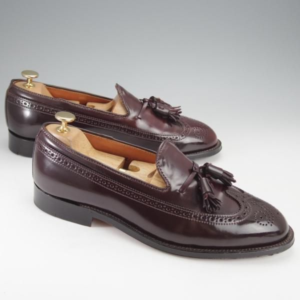 極美品★オールデン 8.5D【現行定価17万円程度★コードバン仕様/ユナイテッドアローズ別注】3905/タッセルローファー/赤茶/Alden★i990