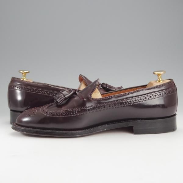 極美品★オールデン 8.5D【現行定価17万円程度★コードバン仕様/ユナイテッドアローズ別注】3905/タッセルローファー/赤茶/Alden★i990