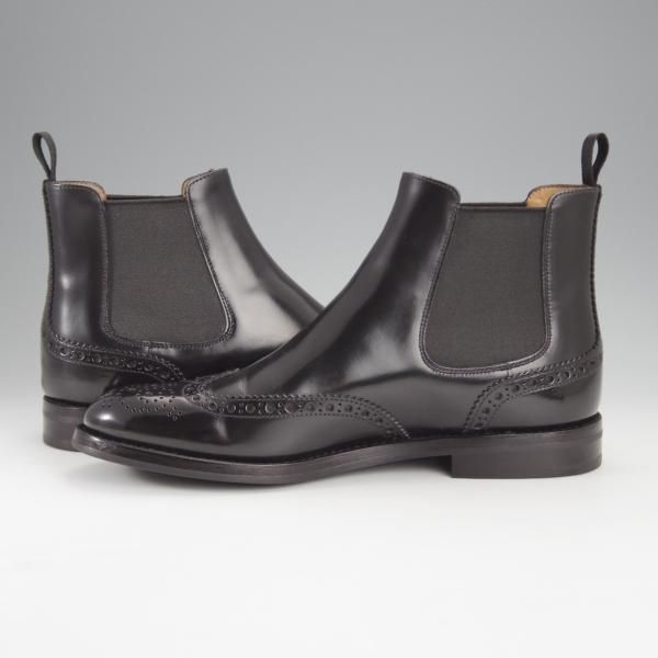 極美品★チャーチ(レディース) SIZE 36【定価￥163,900-★KETSBY WG/サイドゴアブーツ】ポリッシュドバインダーカーフ/黒/Church's★i993