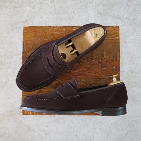 極美品★クロケット&ジョーンズ 6E【定価￥86,900-★HARVARD 2/ハーバード】コインローファー/376ラスト/濃茶/Crockett&Jones★i995