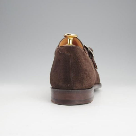 美品★クロケット&ジョーンズ 8D【ハンドグレードライン★SAVILE/モンクストラップ】337ラスト/スエード/濃茶/Crockett&Jones★i997