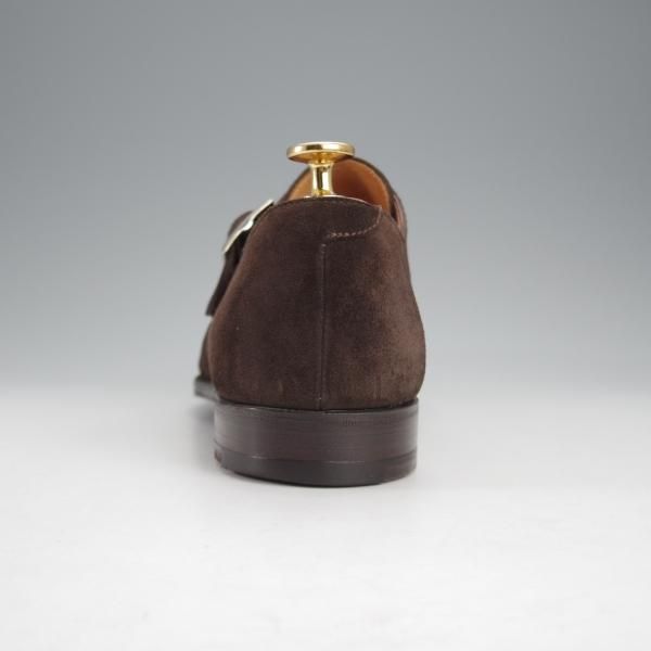 美品★クロケット&ジョーンズ 8D【ハンドグレードライン★SAVILE/モンクストラップ】337ラスト/スエード/濃茶/Crockett&Jones★i997