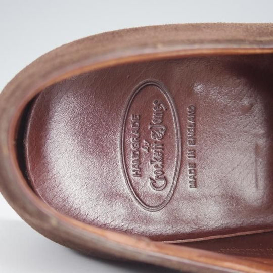 美品★クロケット&ジョーンズ 8D【ハンドグレードライン★SAVILE/モンクストラップ】337ラスト/スエード/濃茶/Crockett&Jones★i997
