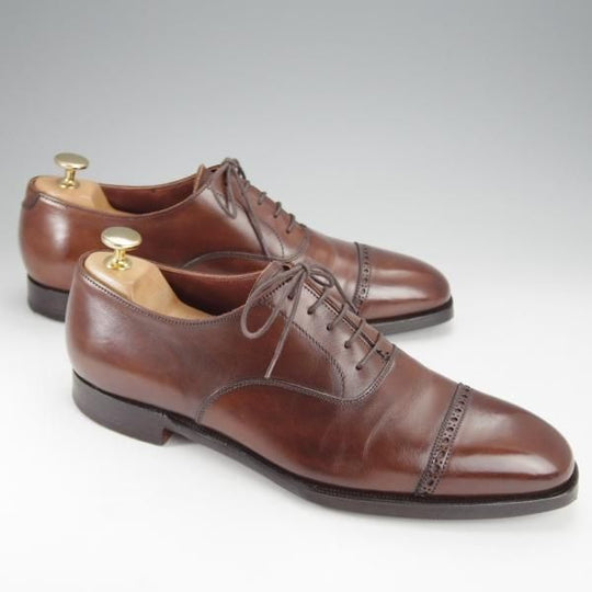 極上★クロケット&ジョーンズ 7D【定価￥105,600-★ハンドグレードライン/BELGRAVE】パンチドキャップトゥ/濃茶/Crockett&Jones★i998