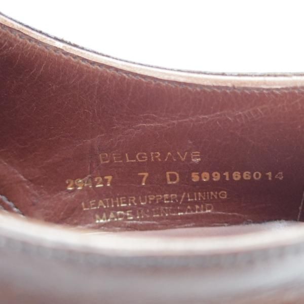 極上★クロケット&ジョーンズ 7D【定価￥105,600-★ハンドグレードライン/BELGRAVE】パンチドキャップトゥ/濃茶/Crockett&Jones★i998