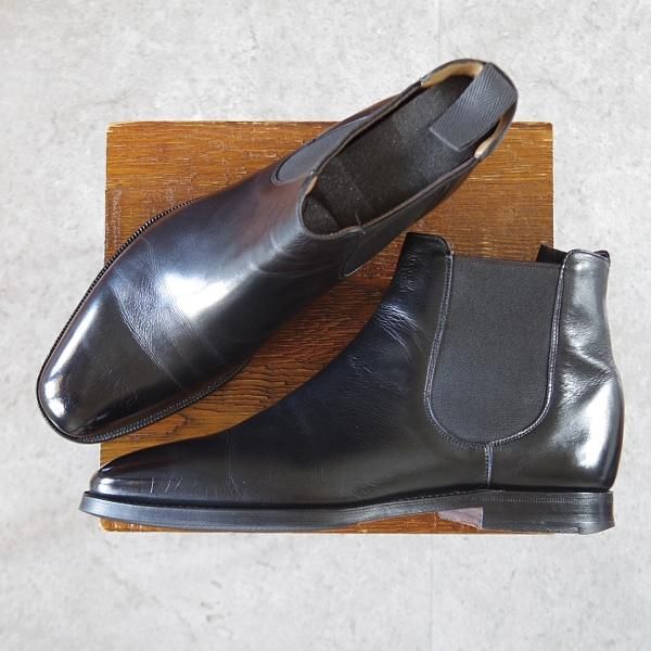 ★チャーチ 80F/UK8【貴重★002ラスト/サイドゴアブーツ】Runcorn/4都市ロゴ/カーフ/黒/メンズ/Church's★j002