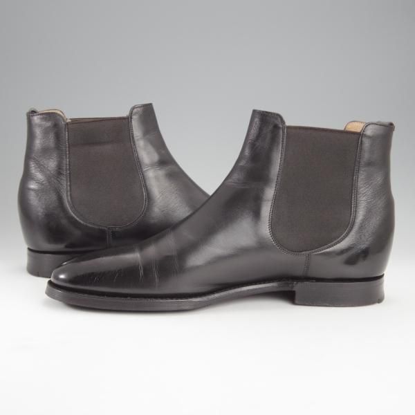 ★チャーチ 80F/UK8【貴重★002ラスト/サイドゴアブーツ】Runcorn/4都市ロゴ/カーフ/黒/メンズ/Church's★j002