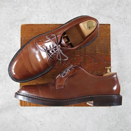 極美品★オールデン 7D【貴重★ラベロ色/コードバン/9900/(韓国)unipair別注】茶/バリーラスト/プレーントゥ/メンズ/Alden★j003